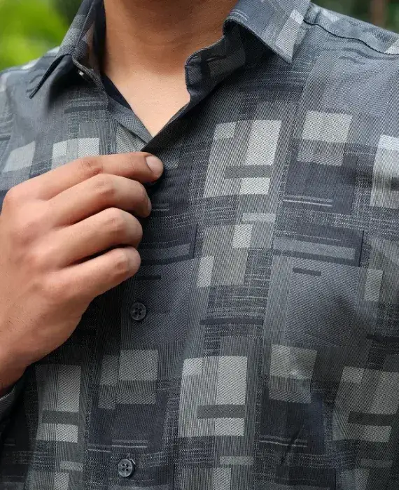 Abstract Geometric Print Shirt